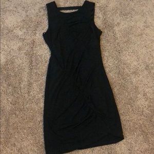 NWT BCBG Black Ruching Detail Mini Dress
